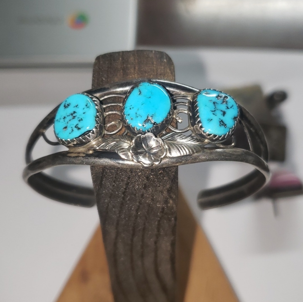 Old Pawn Sterling Turquoise Bracelet